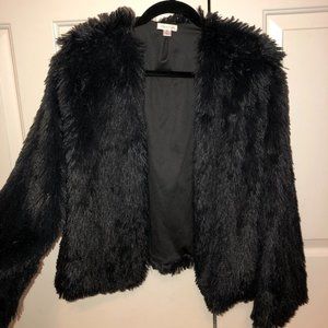 Charcoal furry coat